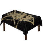 Satanic Pentagram Skull Print Tablecloth