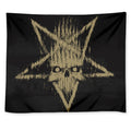 Satanic Pentagram Skull Print Tapestry