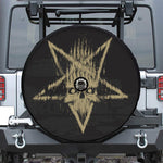 Satanic Pentagram Skull Print Tire Cover With Camera Hole
