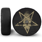 Satanic Pentagram Skull Print Tire Cover With Camera Hole