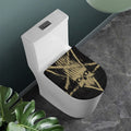 Satanic Pentagram Skull Print Toilet Lid Cover