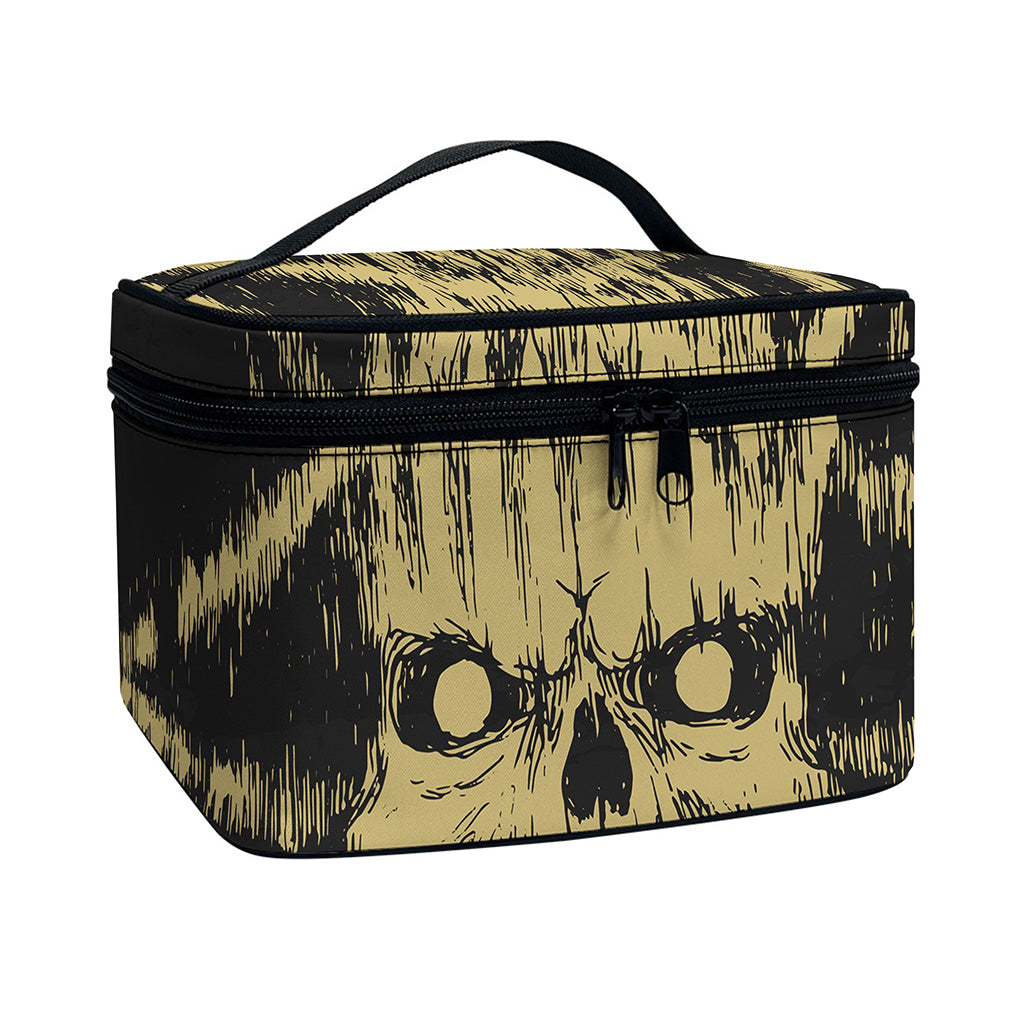 Satanic Pentagram Skull Print Travel Makeup Bag