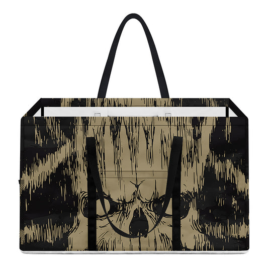 Satanic Pentagram Skull Print Utility Tote Bag