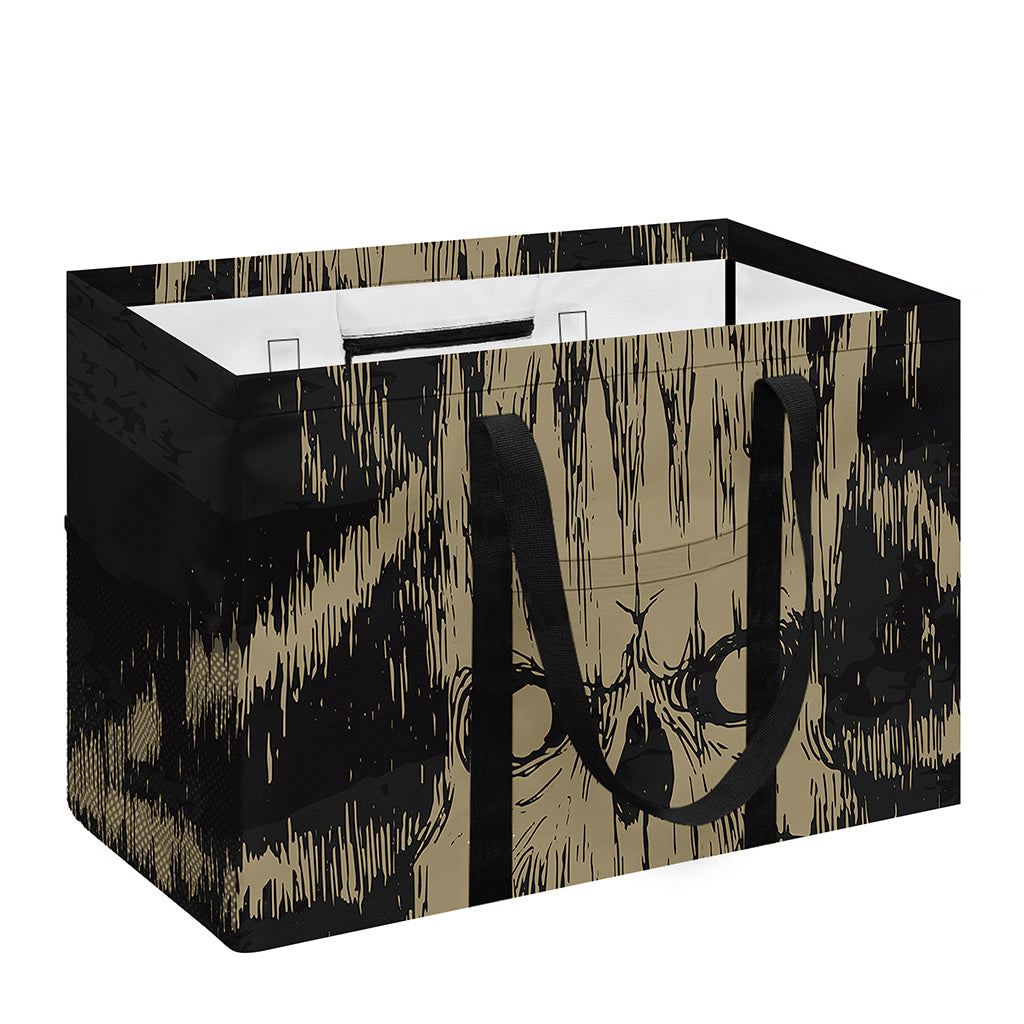 Satanic Pentagram Skull Print Utility Tote Bag