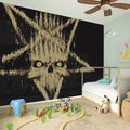 Satanic Pentagram Skull Print Wall Sticker