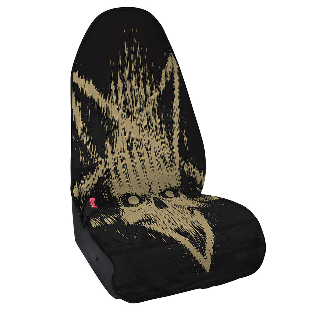 Satanic Pentagram Skull Print Waterproof Car Seat Cover