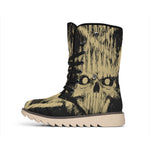 Satanic Pentagram Skull Print Winter Boots