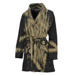 Satanic Pentagram Skull Print Women's Bathrobe