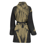 Satanic Pentagram Skull Print Women's Bathrobe