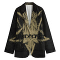Satanic Pentagram Skull Print Women's Blazer