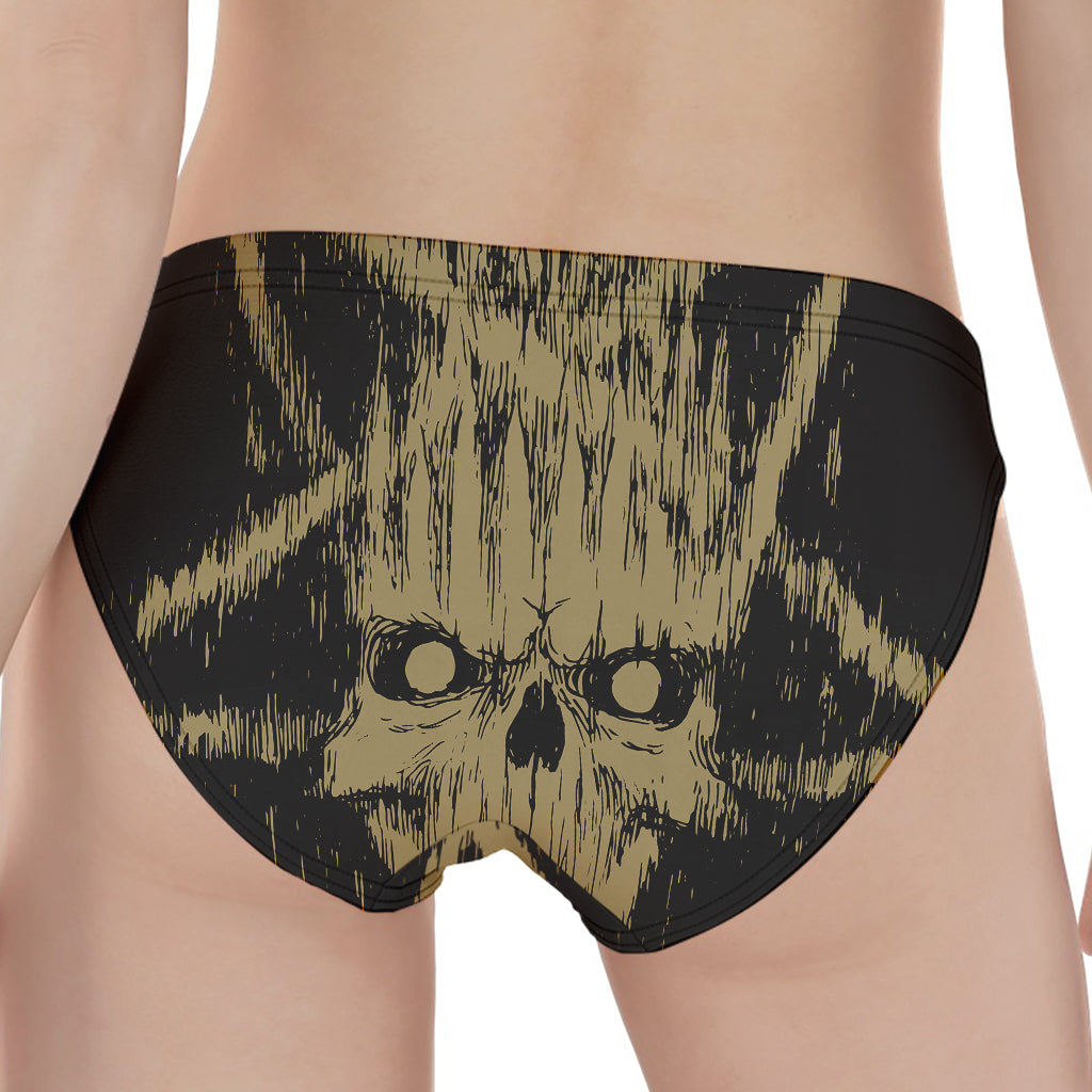 Satanic Pentagram Skull Print Women's Panties