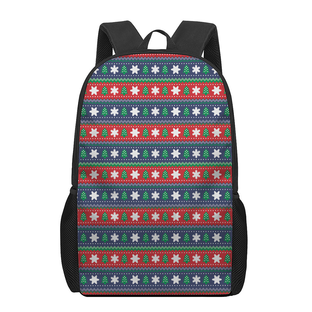 Scandinavian Christmas Pattern Print 17 Inch Backpack