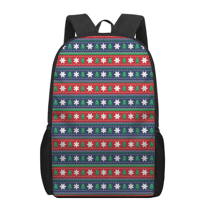 Scandinavian Christmas Pattern Print 17 Inch Backpack
