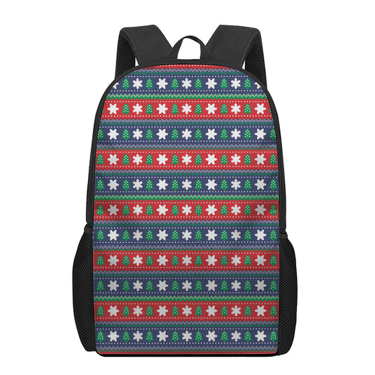 Scandinavian Christmas Pattern Print 17 Inch Backpack
