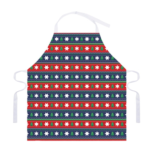 Scandinavian Christmas Pattern Print Adjustable Apron