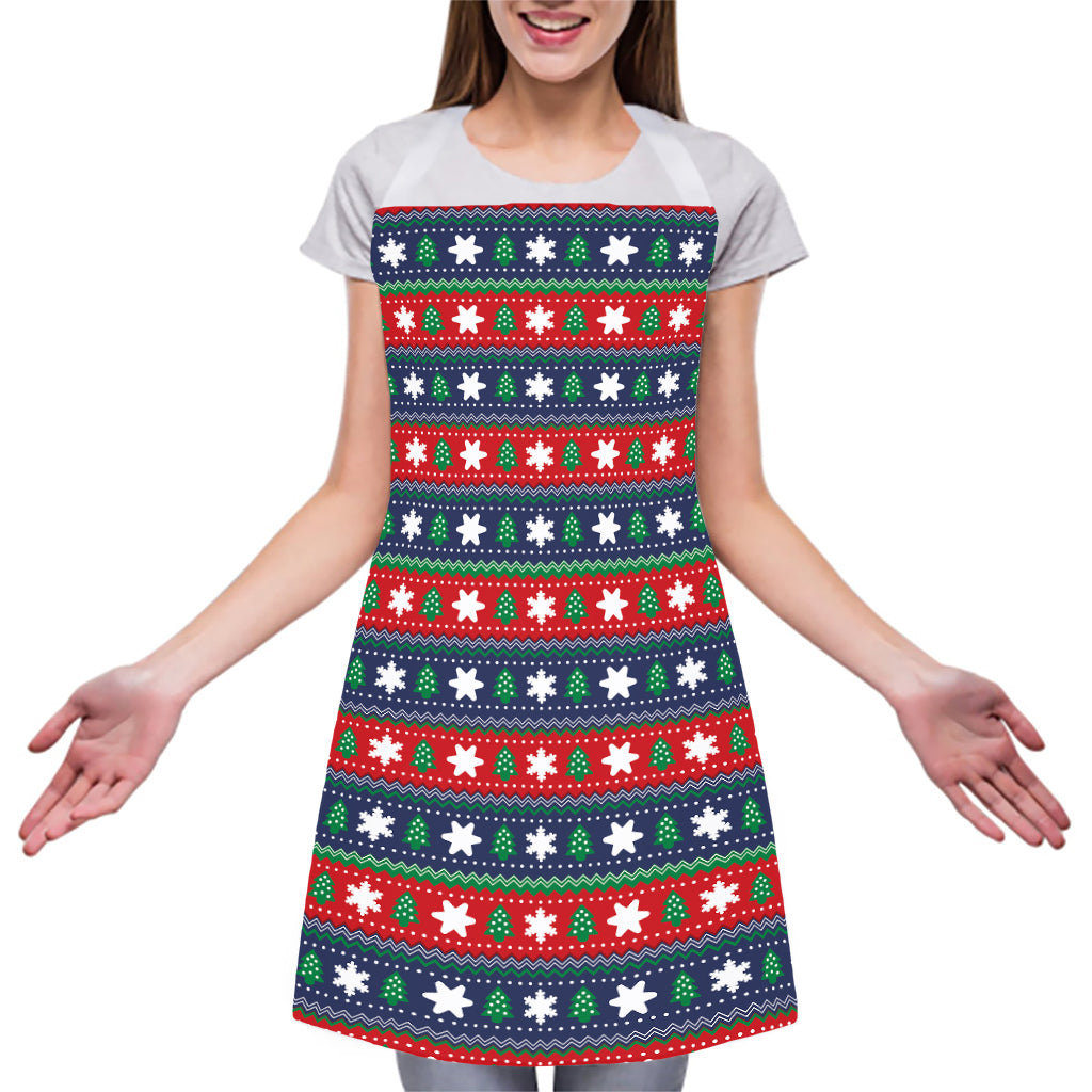 Scandinavian Christmas Pattern Print Adjustable Apron