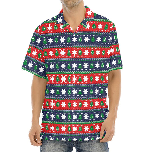 Scandinavian Christmas Pattern Print Aloha Shirt