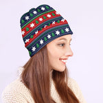 Scandinavian Christmas Pattern Print Beanie