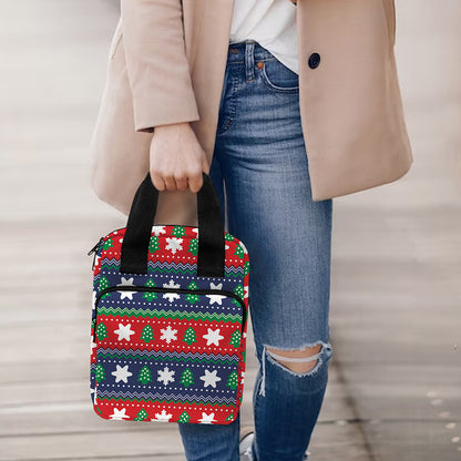 Scandinavian Christmas Pattern Print Bible Tote Bag