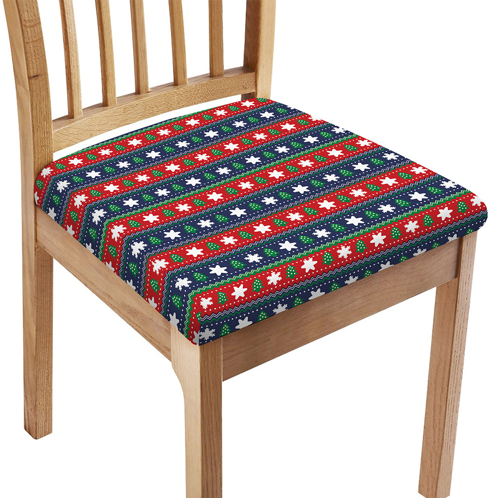 Scandinavian Christmas Pattern Print Chair Cushion Cover