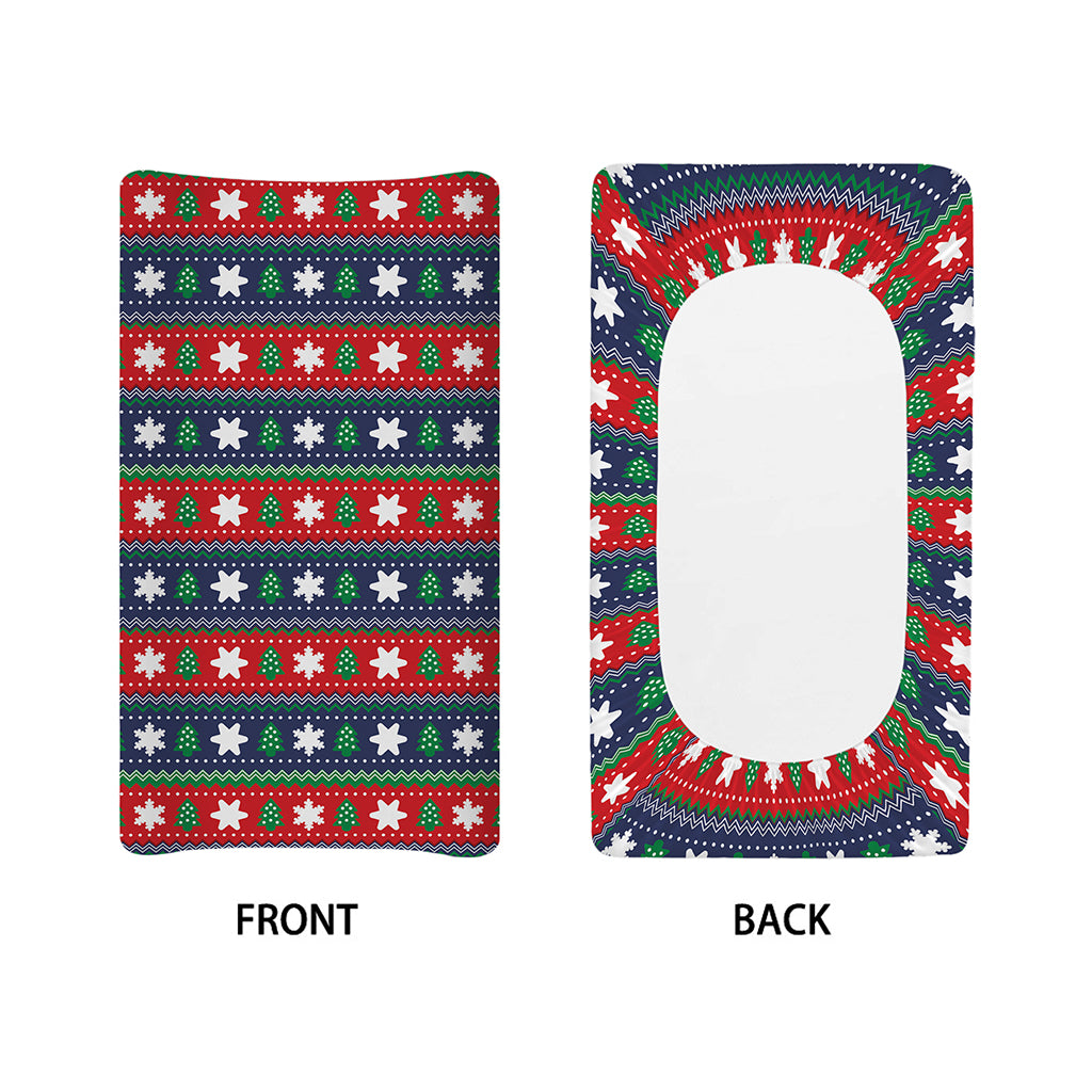 Scandinavian Christmas Pattern Print Changing Pad Cover