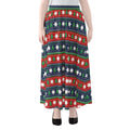 Scandinavian Christmas Pattern Print Chiffon Maxi Skirt