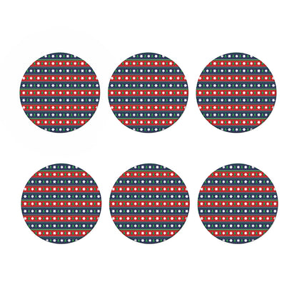 Scandinavian Christmas Pattern Print Coaster Set