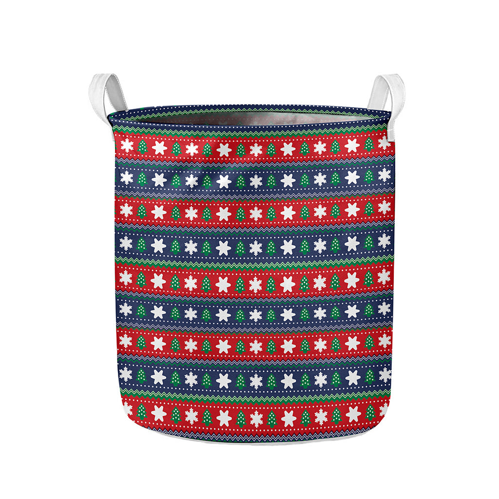Scandinavian Christmas Pattern Print Collapsible Laundry Basket