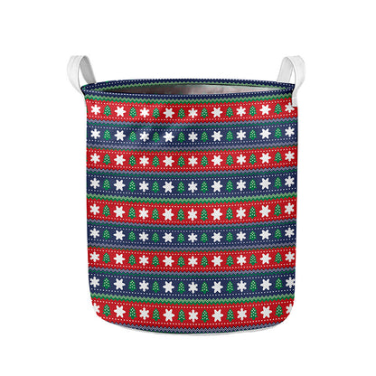 Scandinavian Christmas Pattern Print Collapsible Laundry Basket