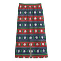 Scandinavian Christmas Pattern Print Cotton Front Slit Maxi Skirt