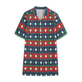 Scandinavian Christmas Pattern Print Cotton Hawaiian Shirt
