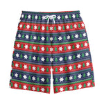 Scandinavian Christmas Pattern Print Cotton Shorts