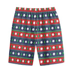 Scandinavian Christmas Pattern Print Cotton Shorts