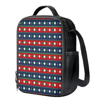Scandinavian Christmas Pattern Print Crossbody Lunch Bag