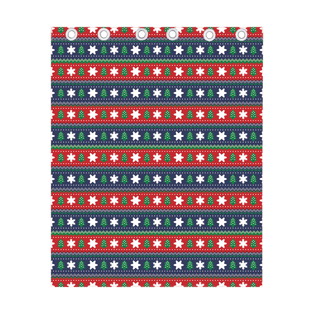 Scandinavian Christmas Pattern Print Curtain