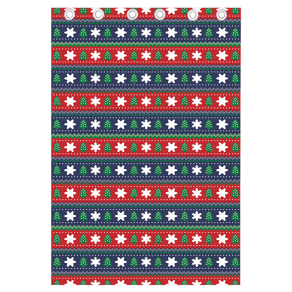 Scandinavian Christmas Pattern Print Curtain