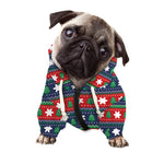 Scandinavian Christmas Pattern Print Dog Zip Up Hoodie