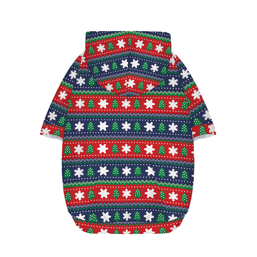 Scandinavian Christmas Pattern Print Dog Zip Up Hoodie