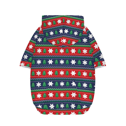 Scandinavian Christmas Pattern Print Dog Zip Up Hoodie