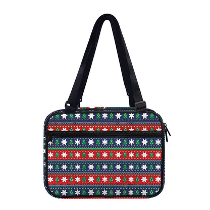 Scandinavian Christmas Pattern Print Double Strap Bible Bag