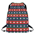 Scandinavian Christmas Pattern Print Drawstring Backpack