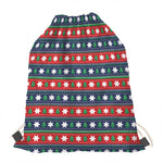 Scandinavian Christmas Pattern Print Drawstring Bag