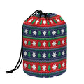 Scandinavian Christmas Pattern Print Drawstring Makeup Bag