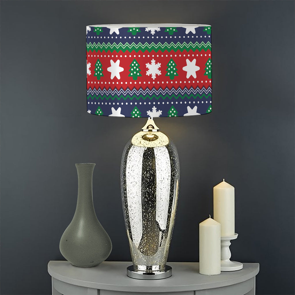 Scandinavian Christmas Pattern Print Drum Lamp Shade