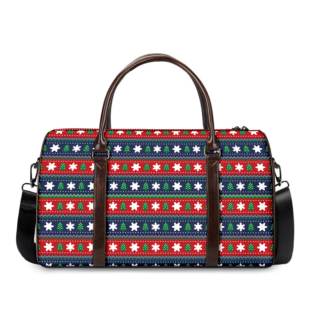Scandinavian Christmas Pattern Print Duffle Bag