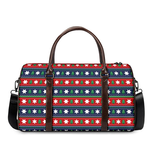 Scandinavian Christmas Pattern Print Duffle Bag