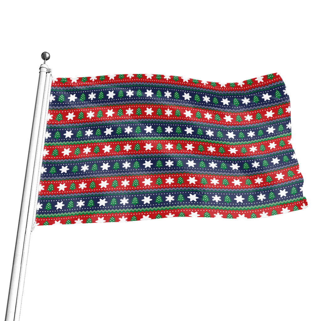 Scandinavian Christmas Pattern Print Flag
