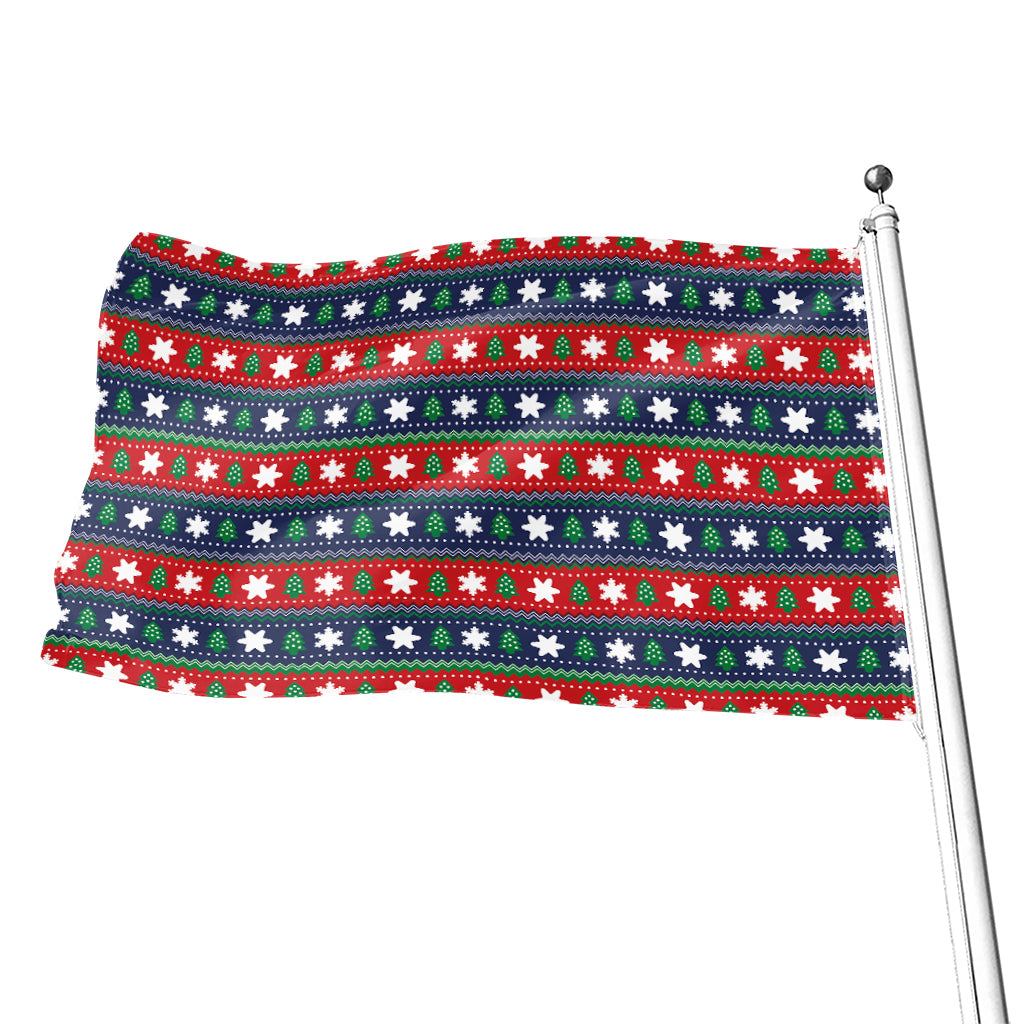 Scandinavian Christmas Pattern Print Flag