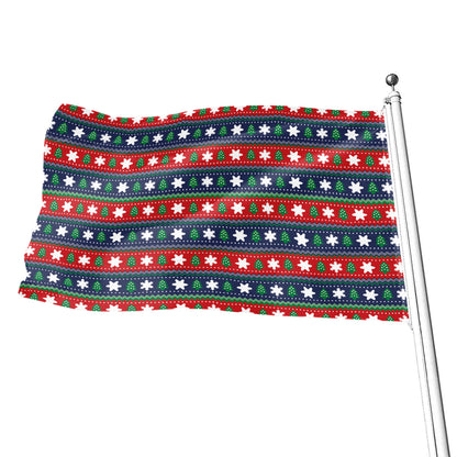 Scandinavian Christmas Pattern Print Flag