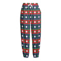 Scandinavian Christmas Pattern Print Fleece Lined Knit Pants